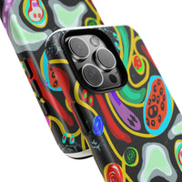 CRAZY4  Abstract Neon Skull Phone Case — Colorful Psychedelic Protective Cover