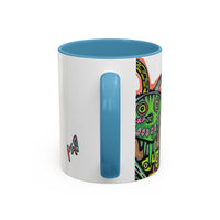 Colorful RYDER.   Abstract Jester Accent Coffee Mug — MovinchiArtDesigns