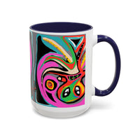 Abstract Neon octopussy Coffee Mug — Colorful Pop Art Accent Mug (11/15oz)