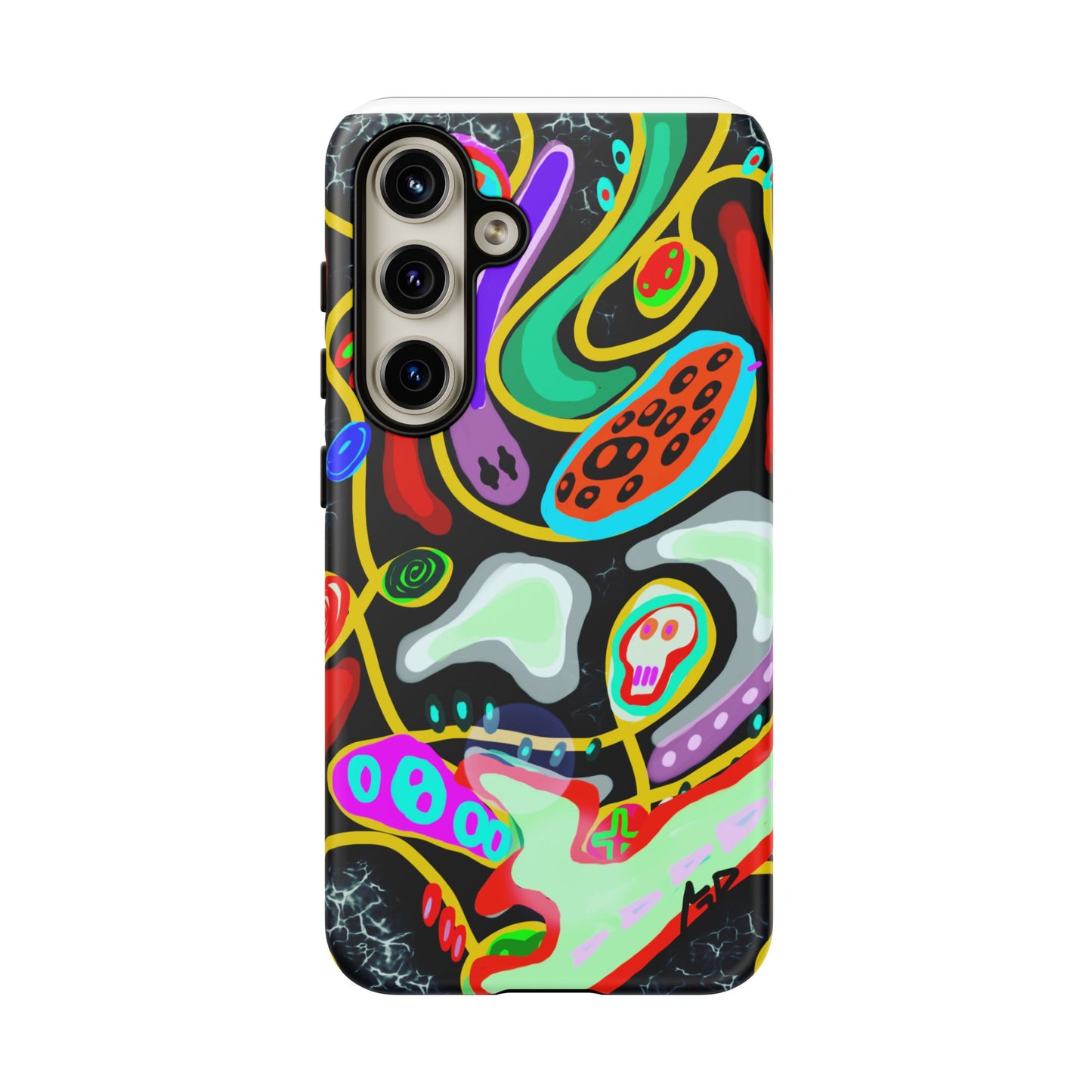 CRAZY4  Abstract Neon Skull Phone Case — Colorful Psychedelic Protective Cover