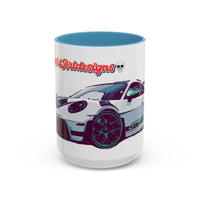 Porsche GT3 Cup Accent Coffee Mug – Racing Car Graphic 11/15oz