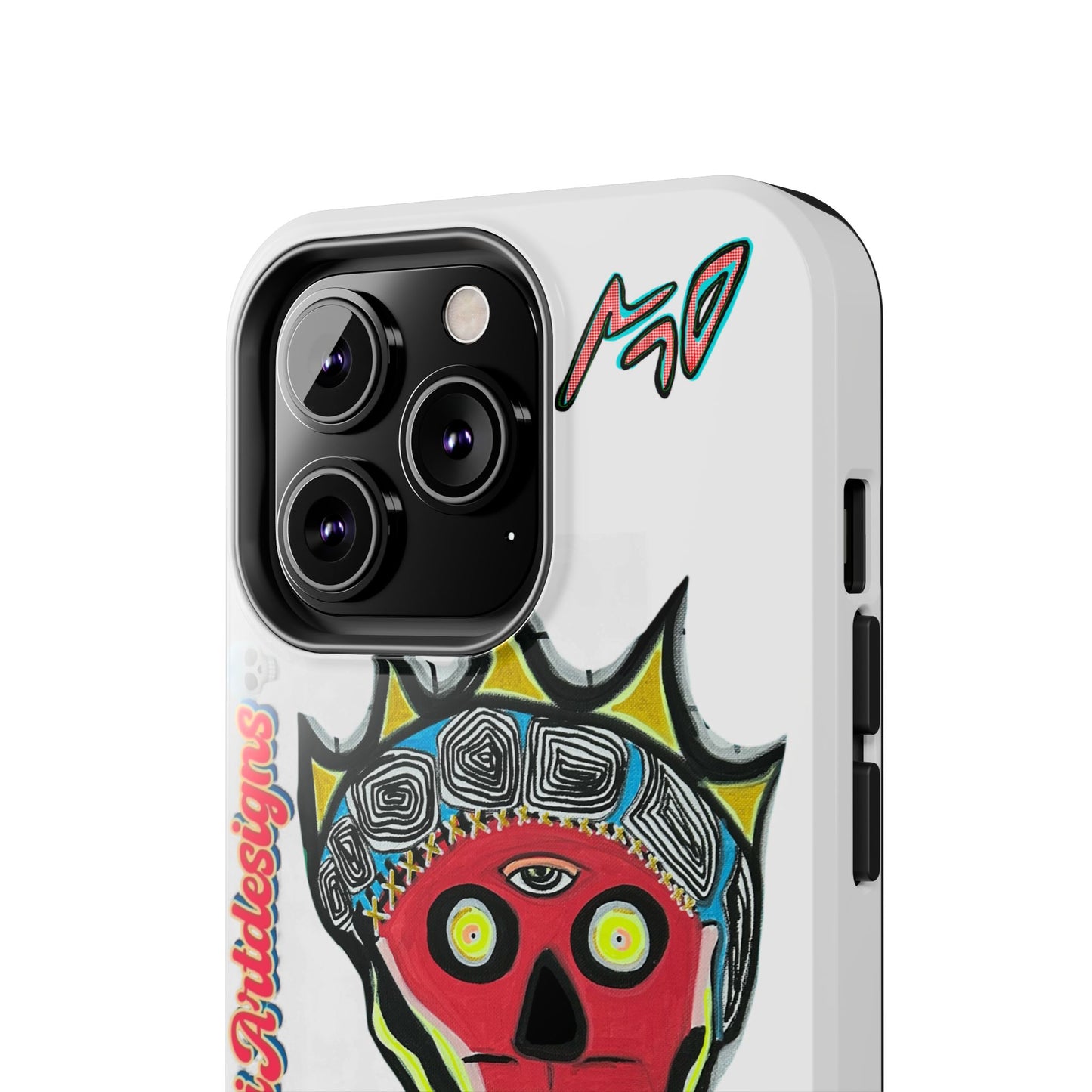 Artistic Crown KING GRAY  Skull Tough Phone Case — Colorful Abstract Guardian Design
