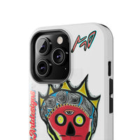 Artistic Crown KING GRAY  Skull Tough Phone Case — Colorful Abstract Guardian Design