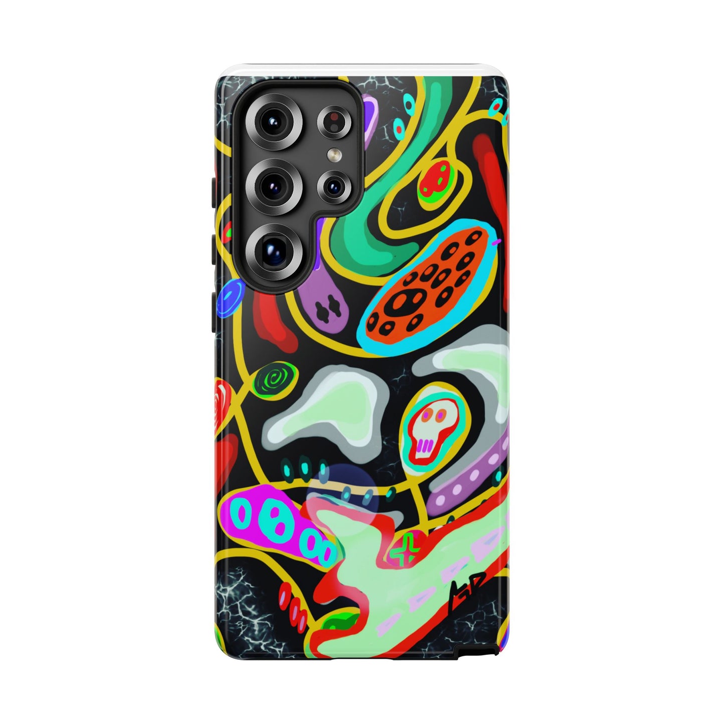 CRAZY4  Abstract Neon Skull Phone Case — Colorful Psychedelic Protective Cover