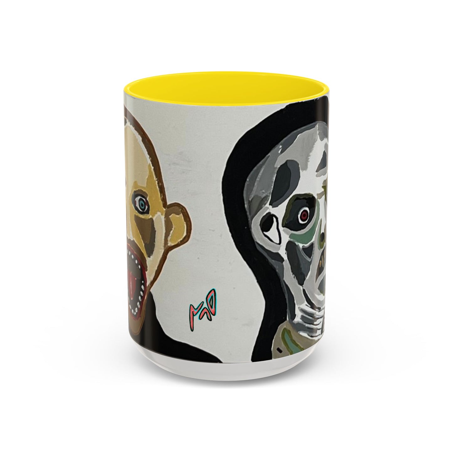 3 amigos Creepy Masked Faces Accent Coffee Mug – Horror Art 11/15oz