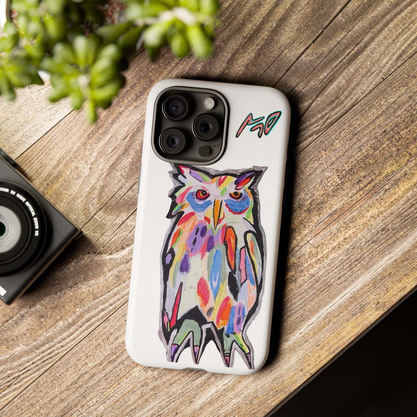 Colorful Owl Phone Case — Artistic Owl Illustration Tough Case