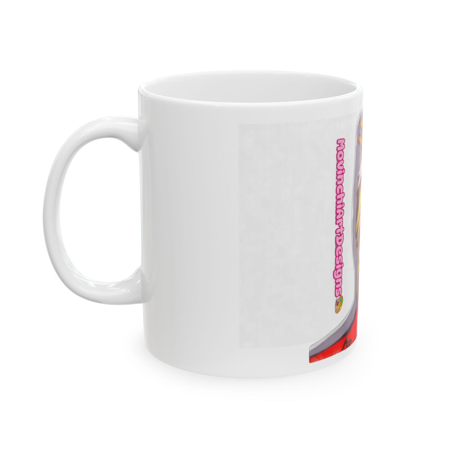 DONALD TRUMP.  Colorful Caricature Face Mug — Political Satire Ceramic Coffee Cup