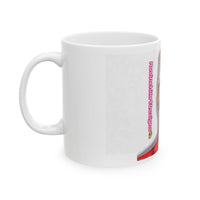 DONALD TRUMP.  Colorful Caricature Face Mug — Political Satire Ceramic Coffee Cup