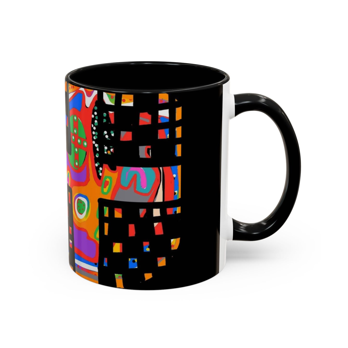 Coffee Mug — Colorful Abstract Cross Accent Ceramic Mug (11/15 oz)