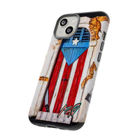 Puerto Rican Flag Phone Case - Rustic Coquí Door Design Tough Case