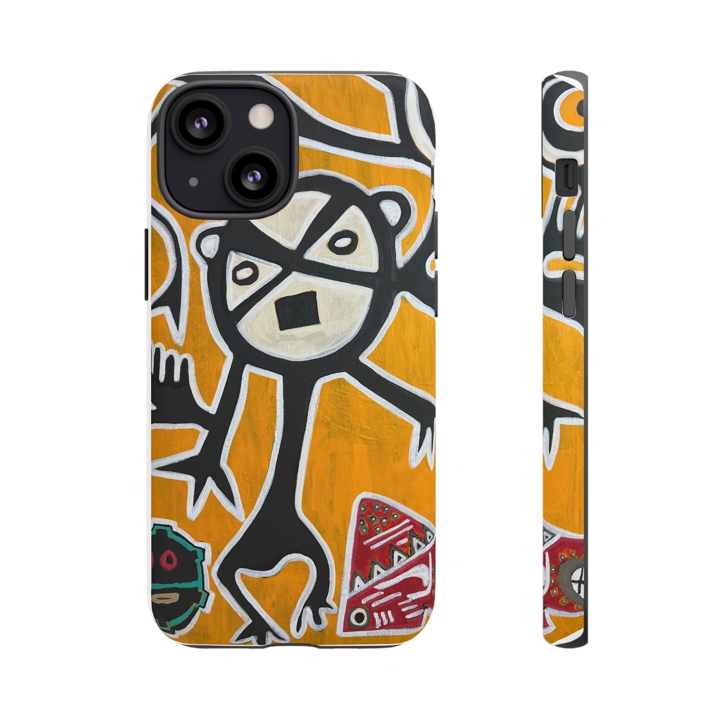 Abstract TAINO  Tribal Art Phone Case – Bold Orange Graphic Protective Cover