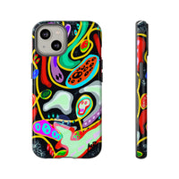 CRAZY4  Abstract Neon Skull Phone Case — Colorful Psychedelic Protective Cover