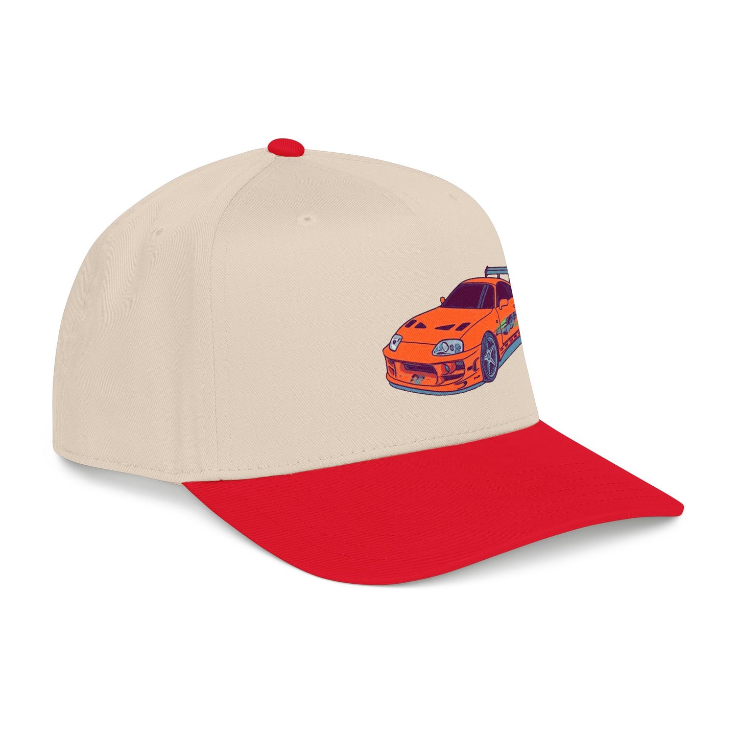 2JZ.  Retro Orange Sports Car Baseball Cap — Vintage JDM Supra Snapback