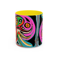 Abstract Neon octopussy Coffee Mug — Colorful Pop Art Accent Mug (11/15oz)