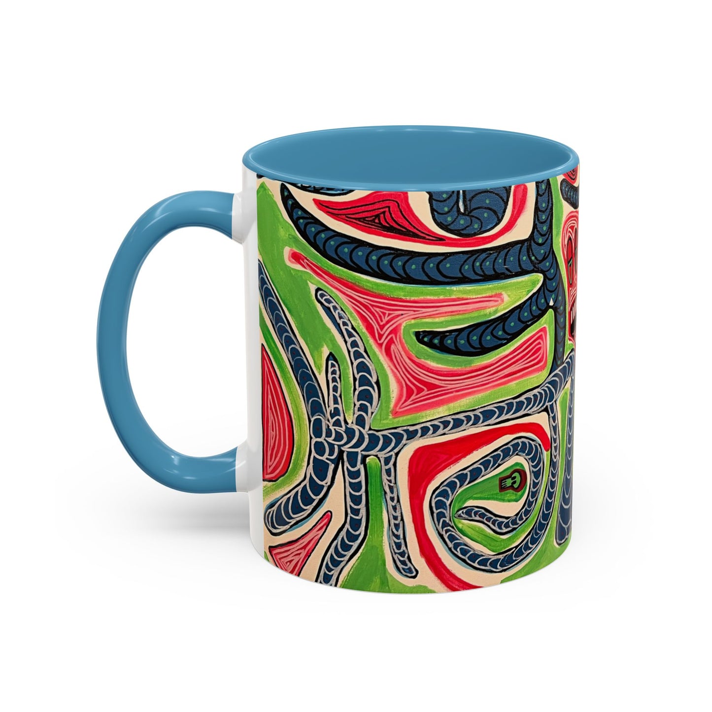 AFTER LIFE2.0  Abstract Neon Doodle Coffee Mug — Colorful Surreal Art Accent Mug (11/15oz)