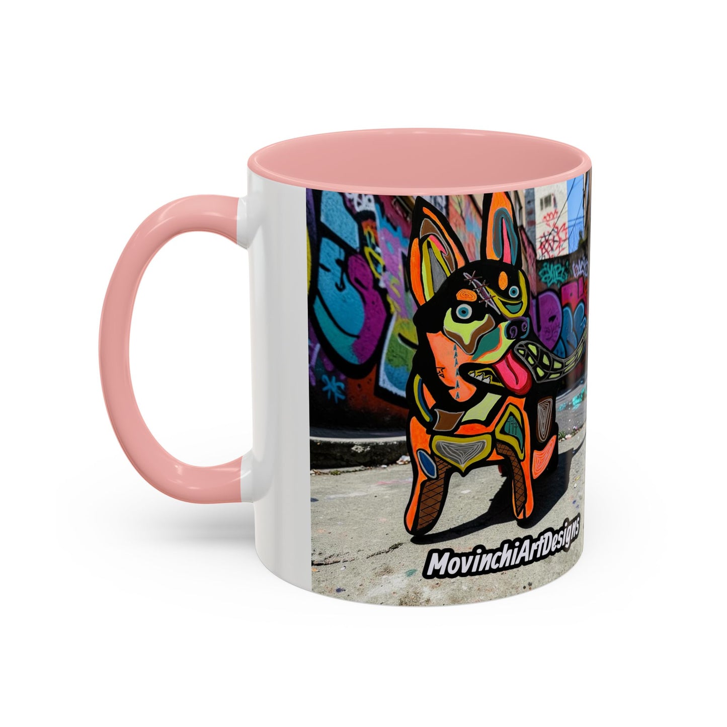 Colorful Pop Art Dog Accent Coffee Mug — Vibrant French Bulldog Design (11/15 oz)