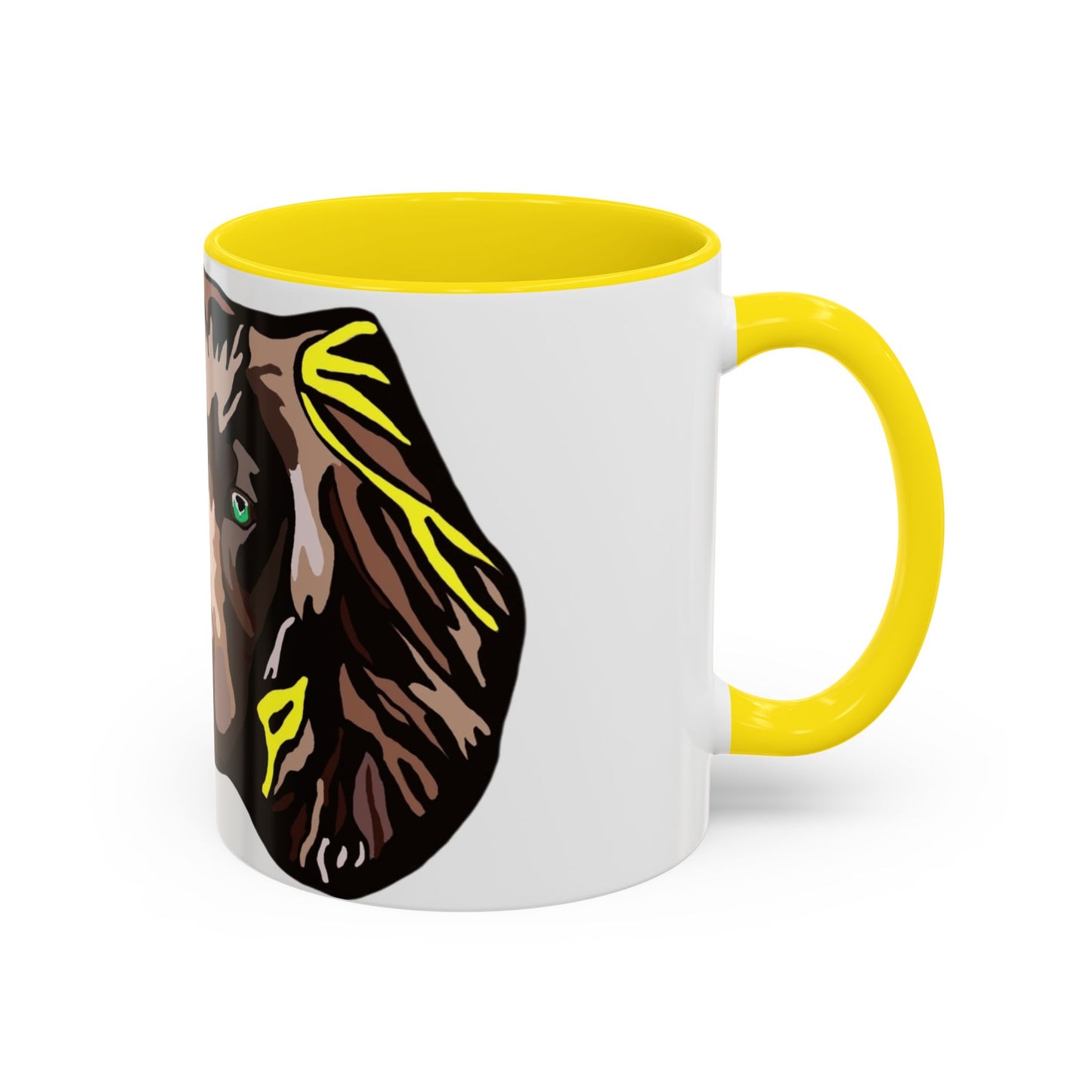 MR COCKER Dog Portrait Accent Coffee Mug — Brown Spaniel Art Mug (11/15oz)