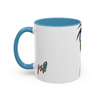 Colorful Tribal Mask Coffee Mug — Vibrant Skull Art Accent Mug (11/15oz)