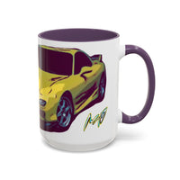 RX7  Coffee Mug — Yellow Sports Car Illustration Accent Mug