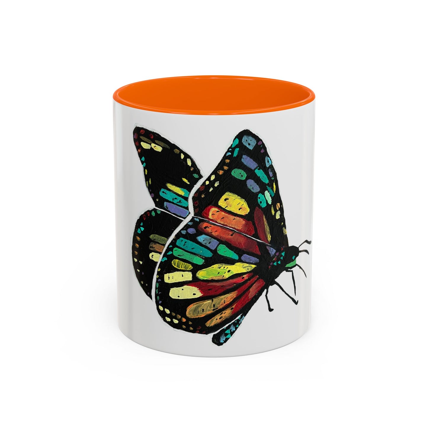 Colorful Butterfly Coffee Mug — Vibrant Monarch Art Accent Mug (11/15oz)