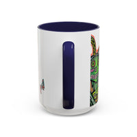 Colorful RYDER.   Abstract Jester Accent Coffee Mug — MovinchiArtDesigns