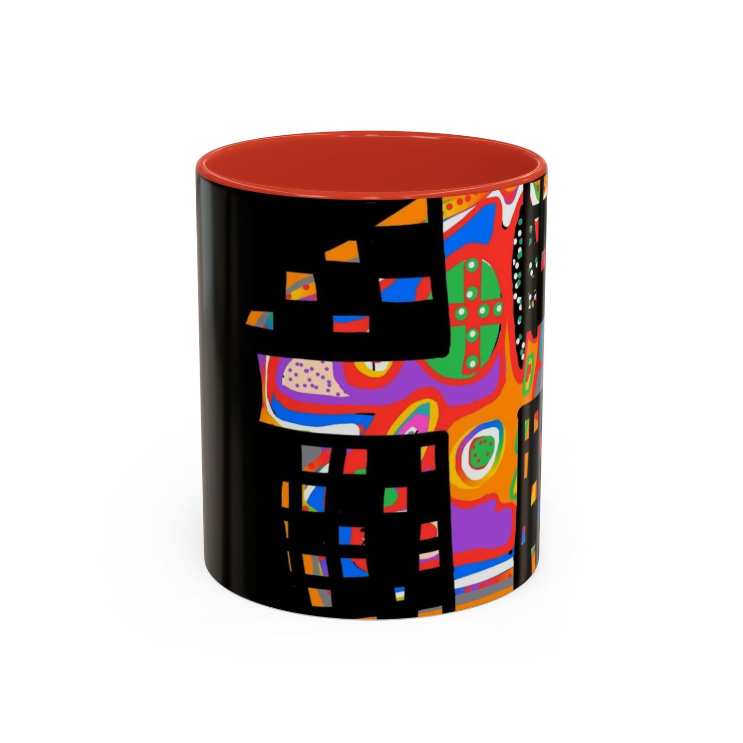 Coffee Mug — Colorful Abstract Cross Accent Ceramic Mug (11/15 oz)