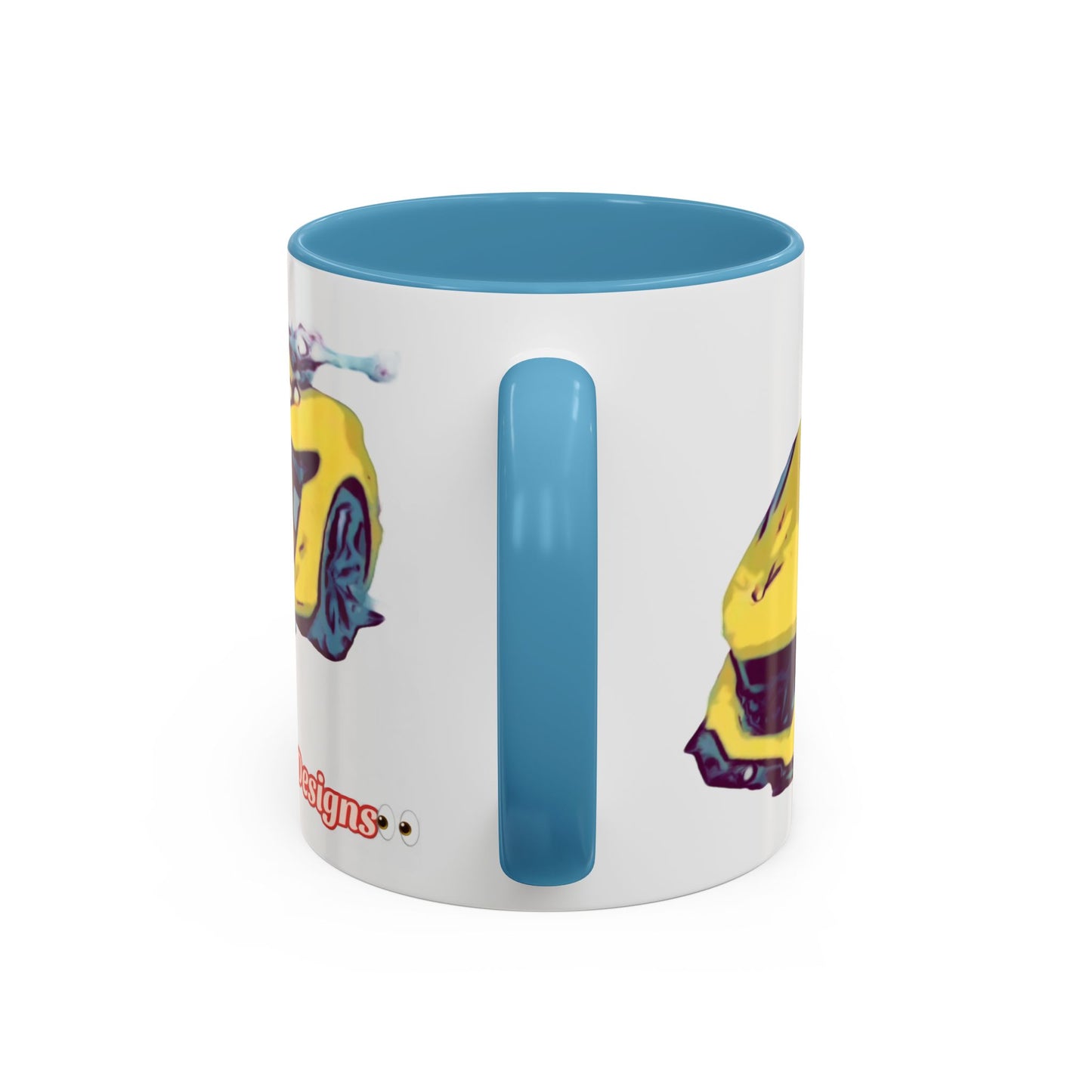 ZR1 Lover Coffee Mug — Yellow Sports Car & Boston Terrier Accent Mug (11/15 oz)