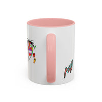Colorful Tribal Mask Coffee Mug — Vibrant Skull Art Accent Mug (11/15oz)