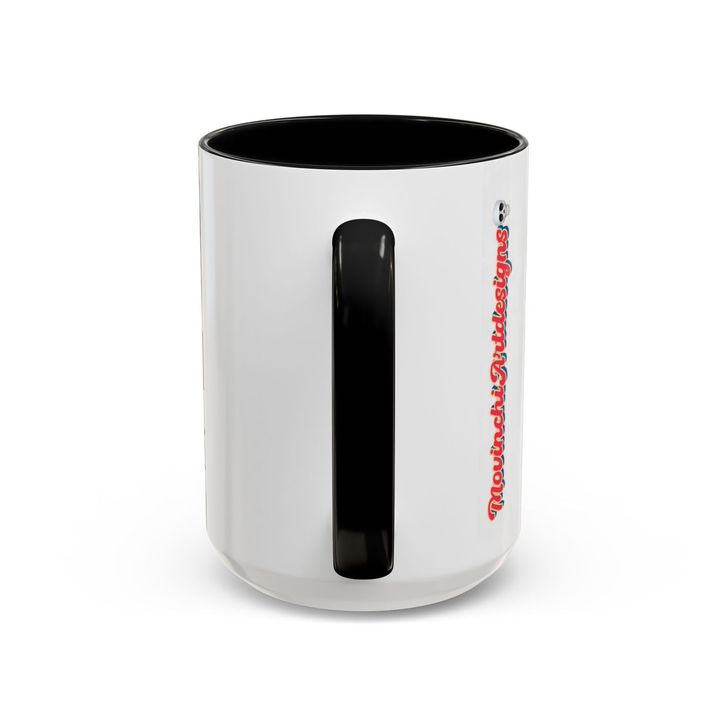 Abstract Day of the Dead Skull Accent Coffee Mug — Colorful Neon Skull Art (11/15oz)