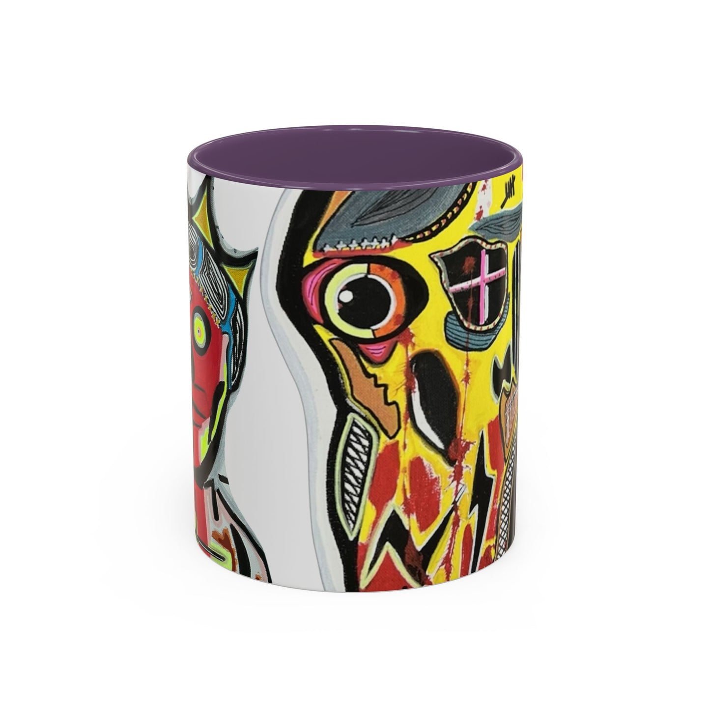 INFECTED KING.  Skull Pop Art Coffee Mug — Colorful Day of the Dead Accent Mug