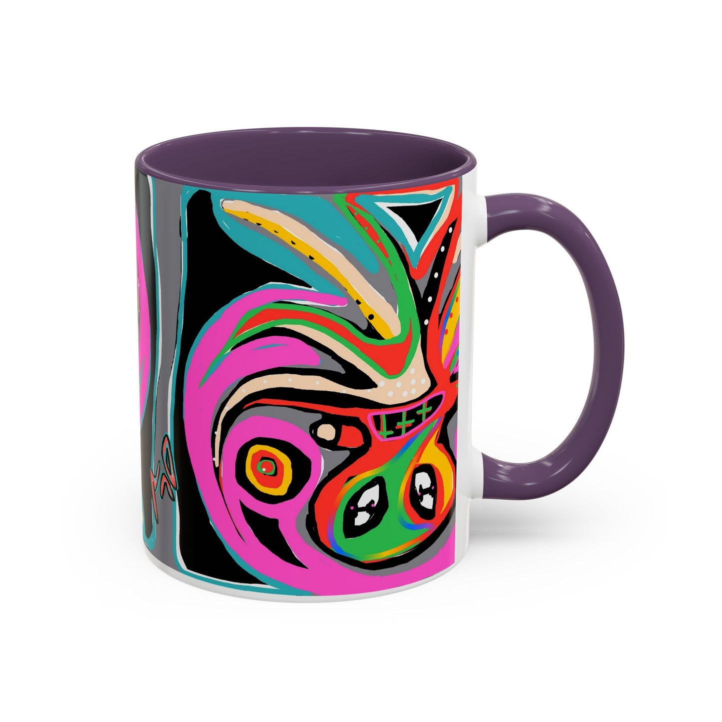 Abstract Neon octopussy Coffee Mug — Colorful Pop Art Accent Mug (11/15oz)