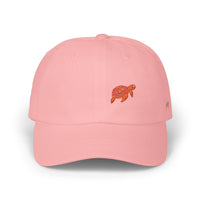 Embroidered Floral Sea Turtle Dad Cap