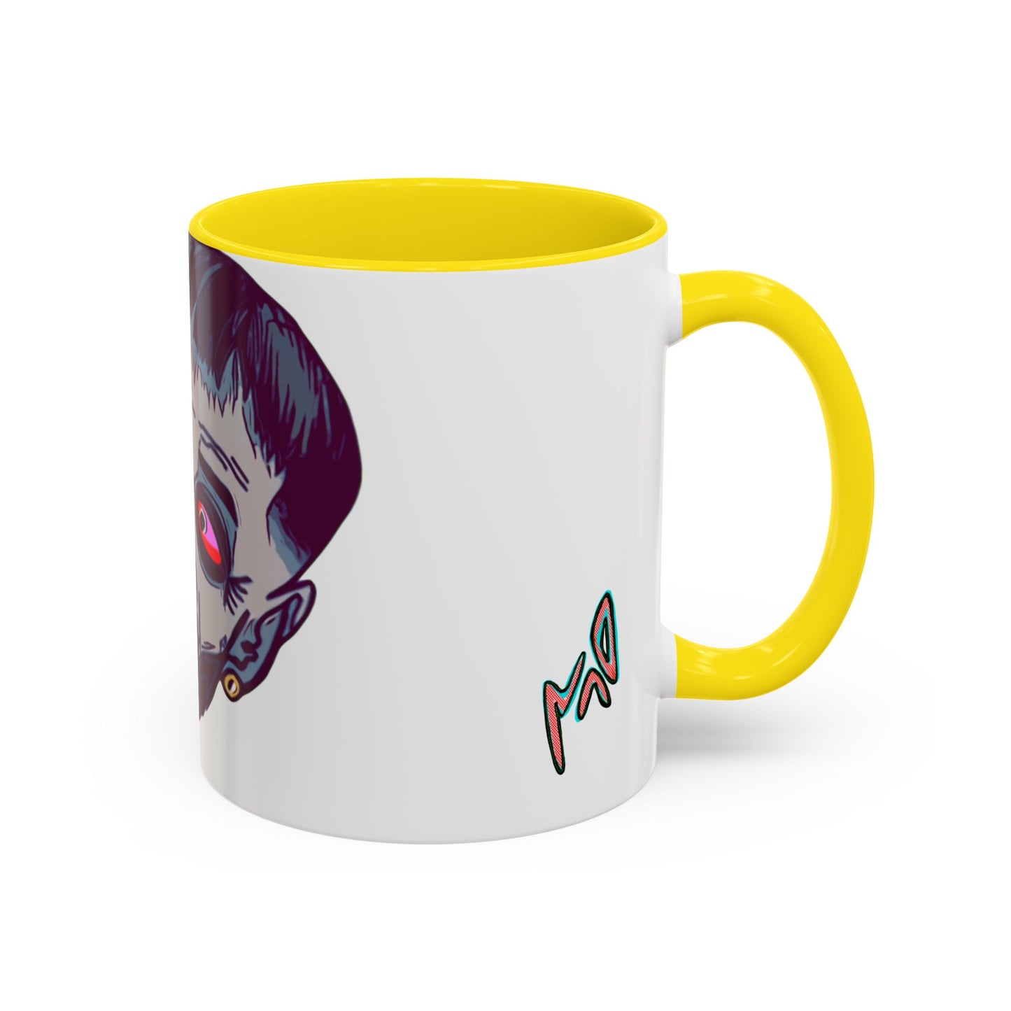 Edgy 3x  Horror Face Accent Coffee Mug (11/15oz) — 'ANAL 3X' Graphic