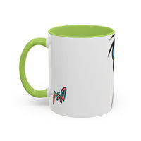Colorful Tribal Mask Coffee Mug — Vibrant Skull Art Accent Mug (11/15oz)