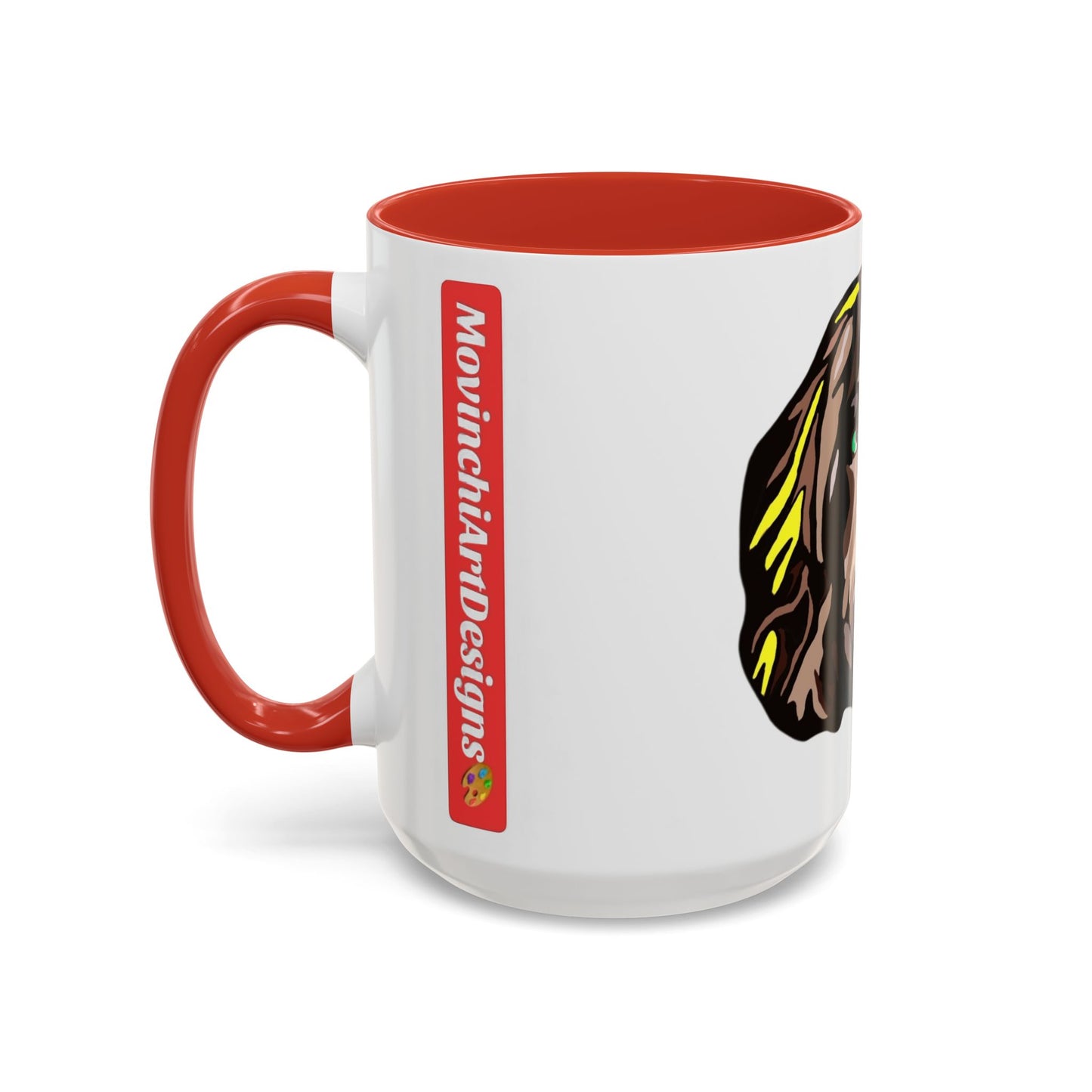 MR COCKER Dog Portrait Accent Coffee Mug — Brown Spaniel Art Mug (11/15oz)