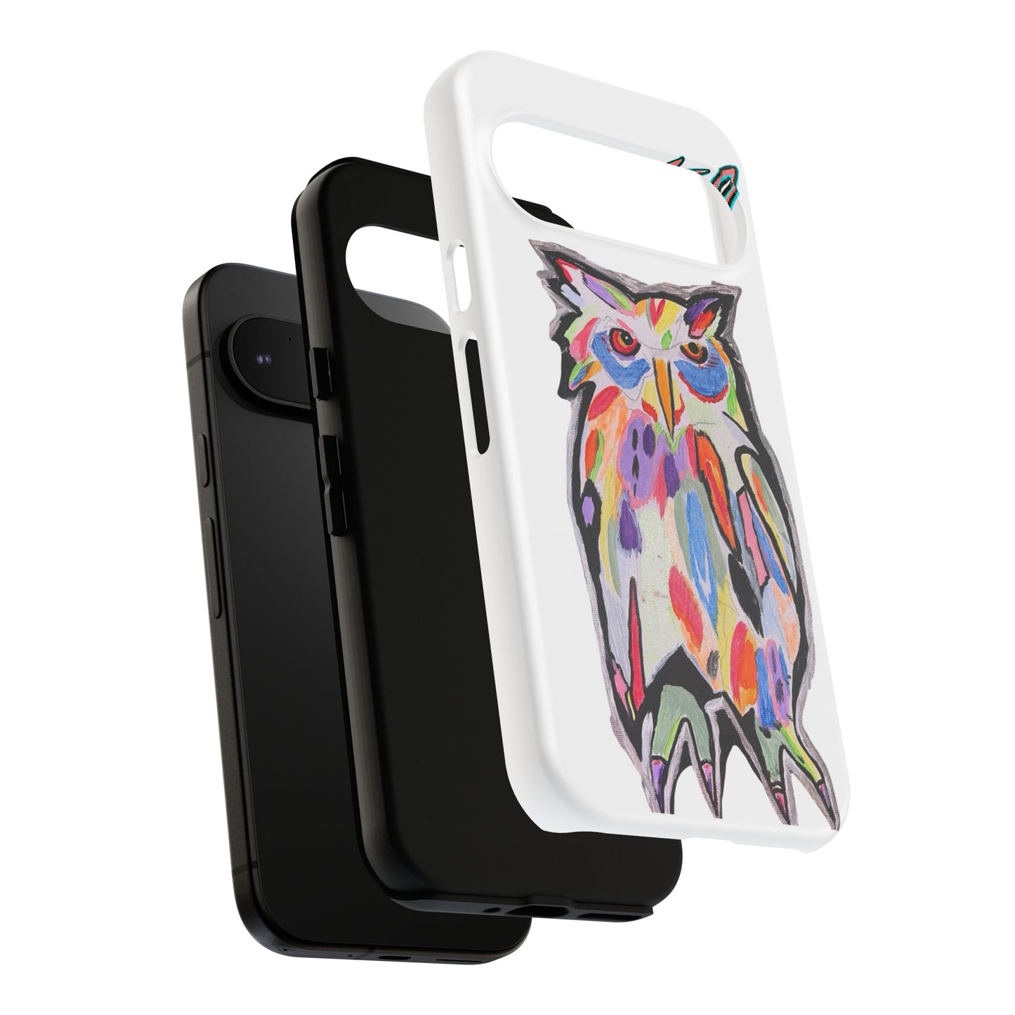 Colorful Owl Phone Case — Artistic Owl Illustration Tough Case