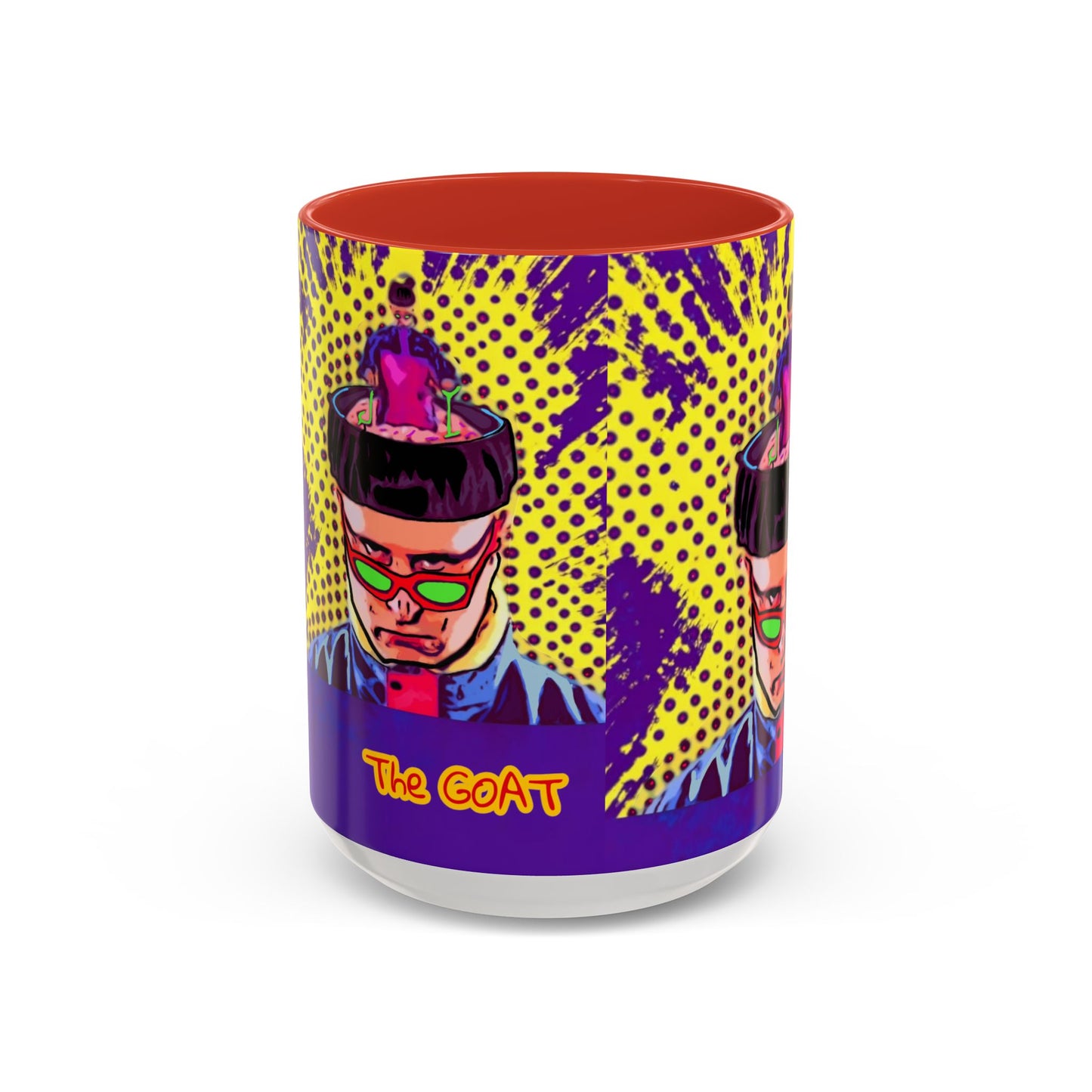 OLIVER TREE"The GOAT" Pop Art Coffee Mug – Colorful Retro Graphic Accent Mug (11/15oz)