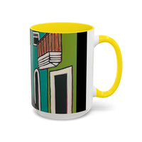SAN SEBASTIAN2.0 Colorful Canal Houses Accent Coffee Mug — Bright European Street Art Ceramic Mug (11/15oz)