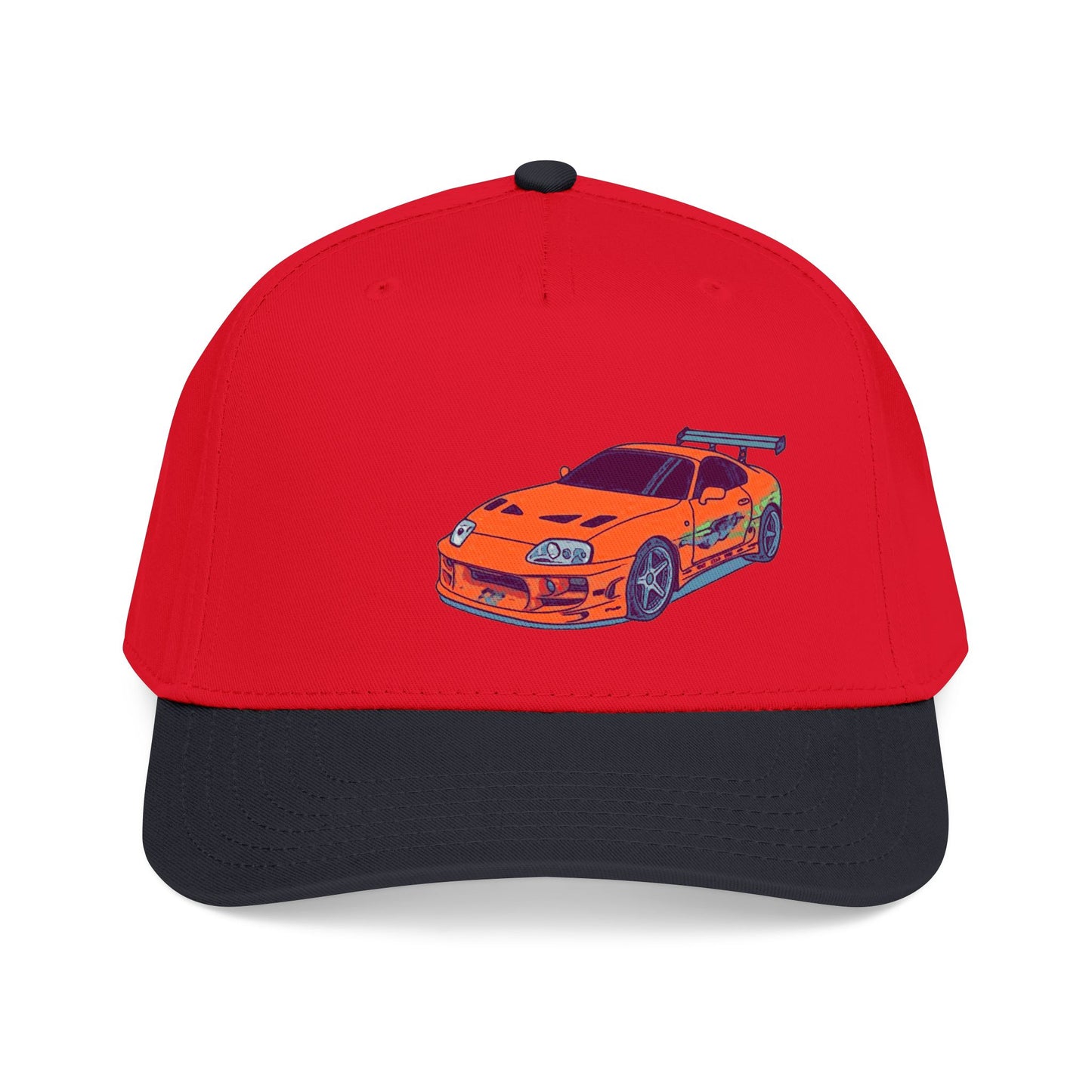 2JZ.  Retro Orange Sports Car Baseball Cap — Vintage JDM Supra Snapback