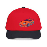 2JZ.  Retro Orange Sports Car Baseball Cap — Vintage JDM Supra Snapback