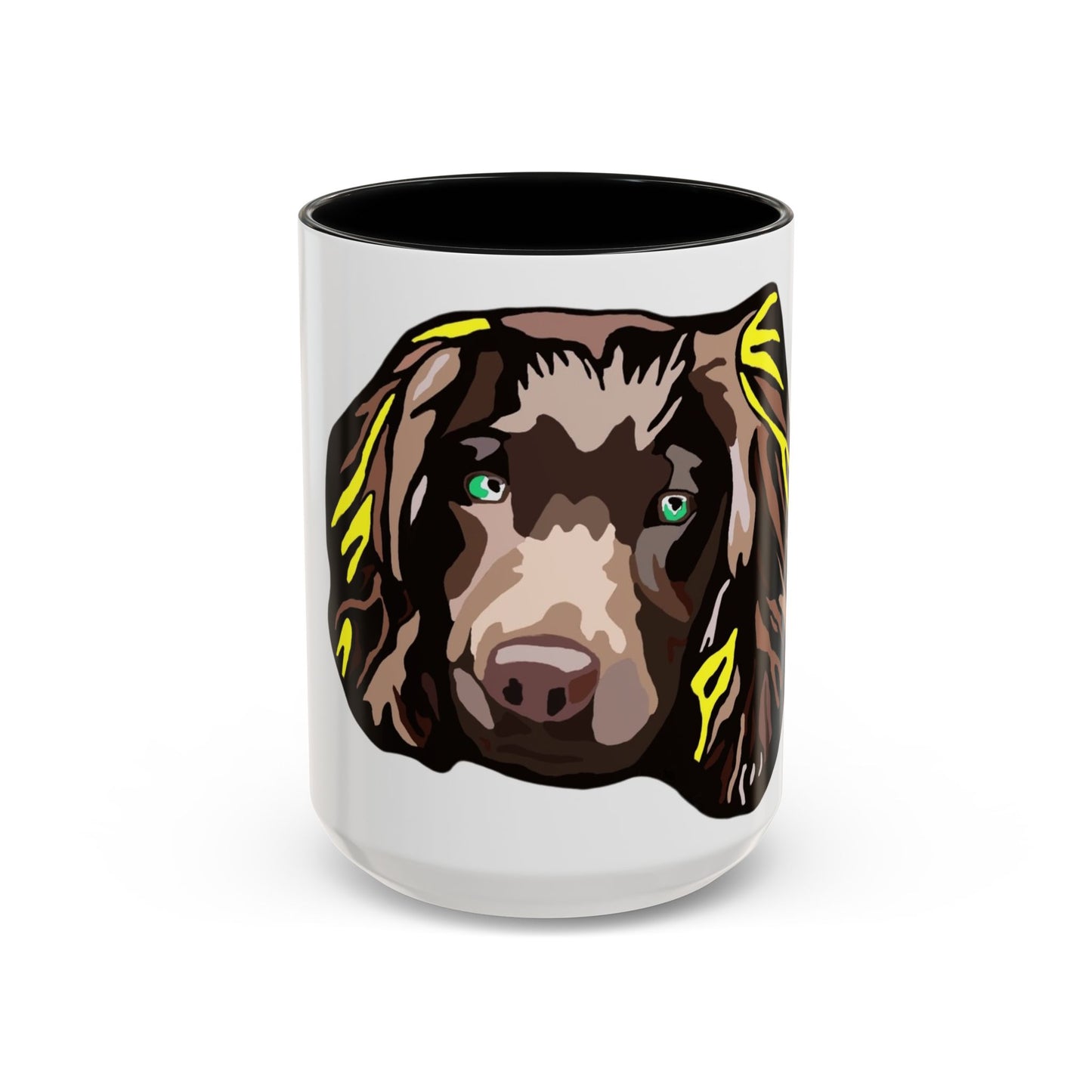 MR COCKER Dog Portrait Accent Coffee Mug — Brown Spaniel Art Mug (11/15oz)