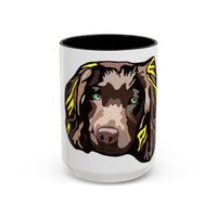 MR COCKER Dog Portrait Accent Coffee Mug — Brown Spaniel Art Mug (11/15oz)