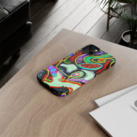 CRAZY4  Abstract Neon Skull Phone Case — Colorful Psychedelic Protective Cover