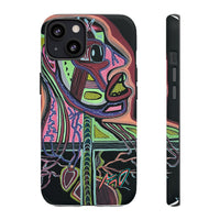 HEART ATTACK Abstract Neon Face Tough Phone Case – Vibrant Art Phone Cover