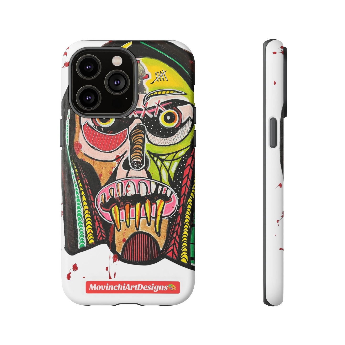 KUNTA.  Abstract Tribal Skull Phone Case — Colorful Street Art Protective Cover