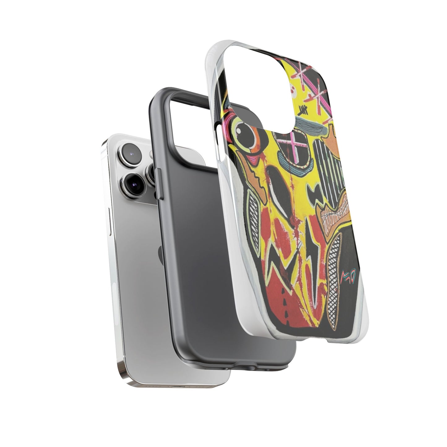 VINCENT.  Skull Riot Phone Case – Colorful Abstract Horror Art Protective Cover