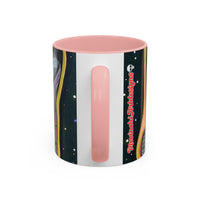 VINCENT  Skull Pop Art Accent Coffee Mug — Colorful Neon Tribal Skull Design (11/15oz)