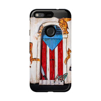 Puerto Rican Flag Phone Case - Rustic Coquí Door Design Tough Case