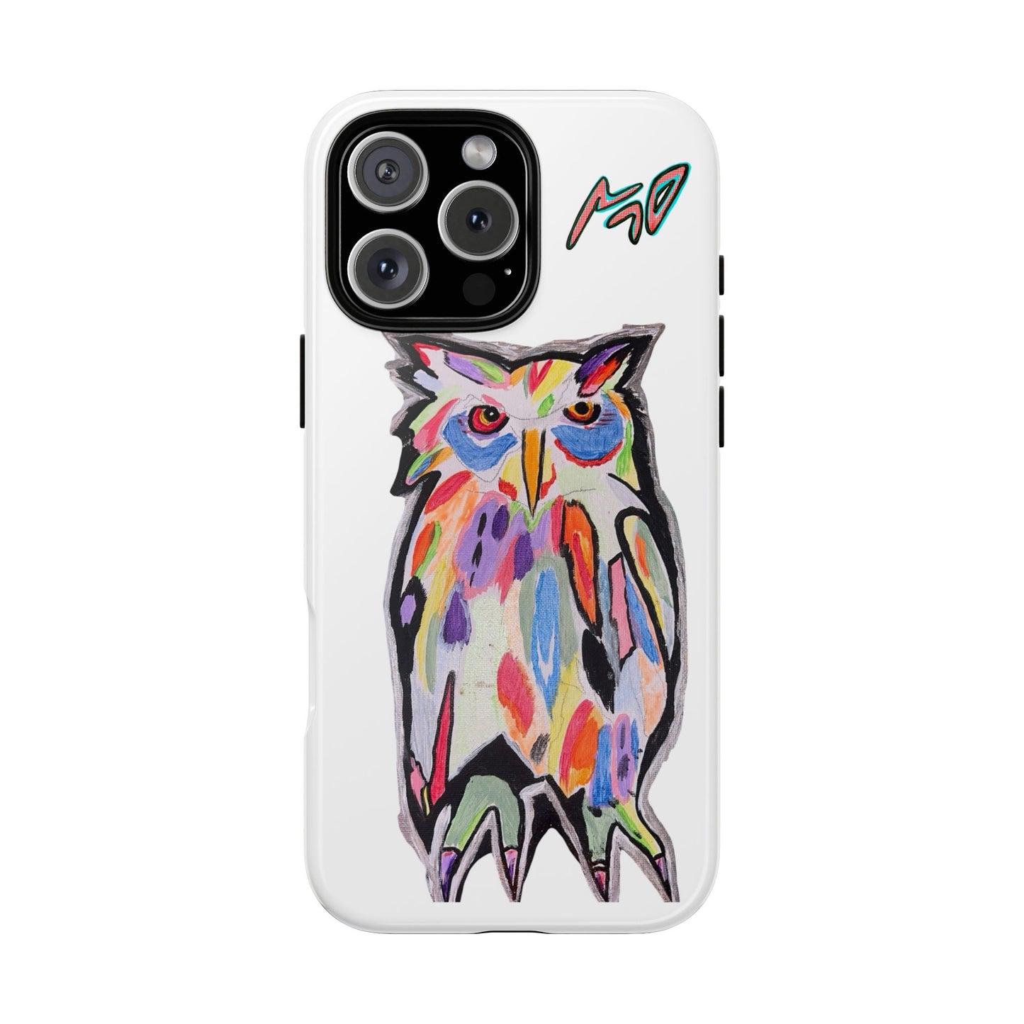 Colorful Owl Phone Case — Artistic Owl Illustration Tough Case