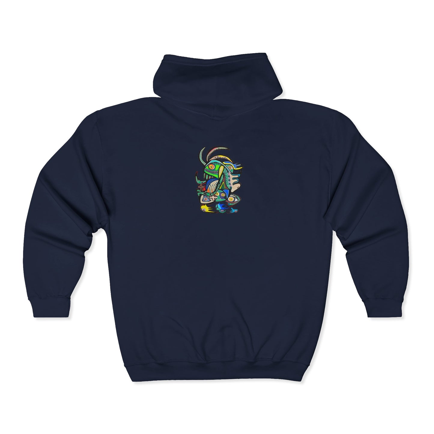 Full-Zip Hoodie with Colorful RYDER Art — Bold Graphic Zip-Up Sweatshirt